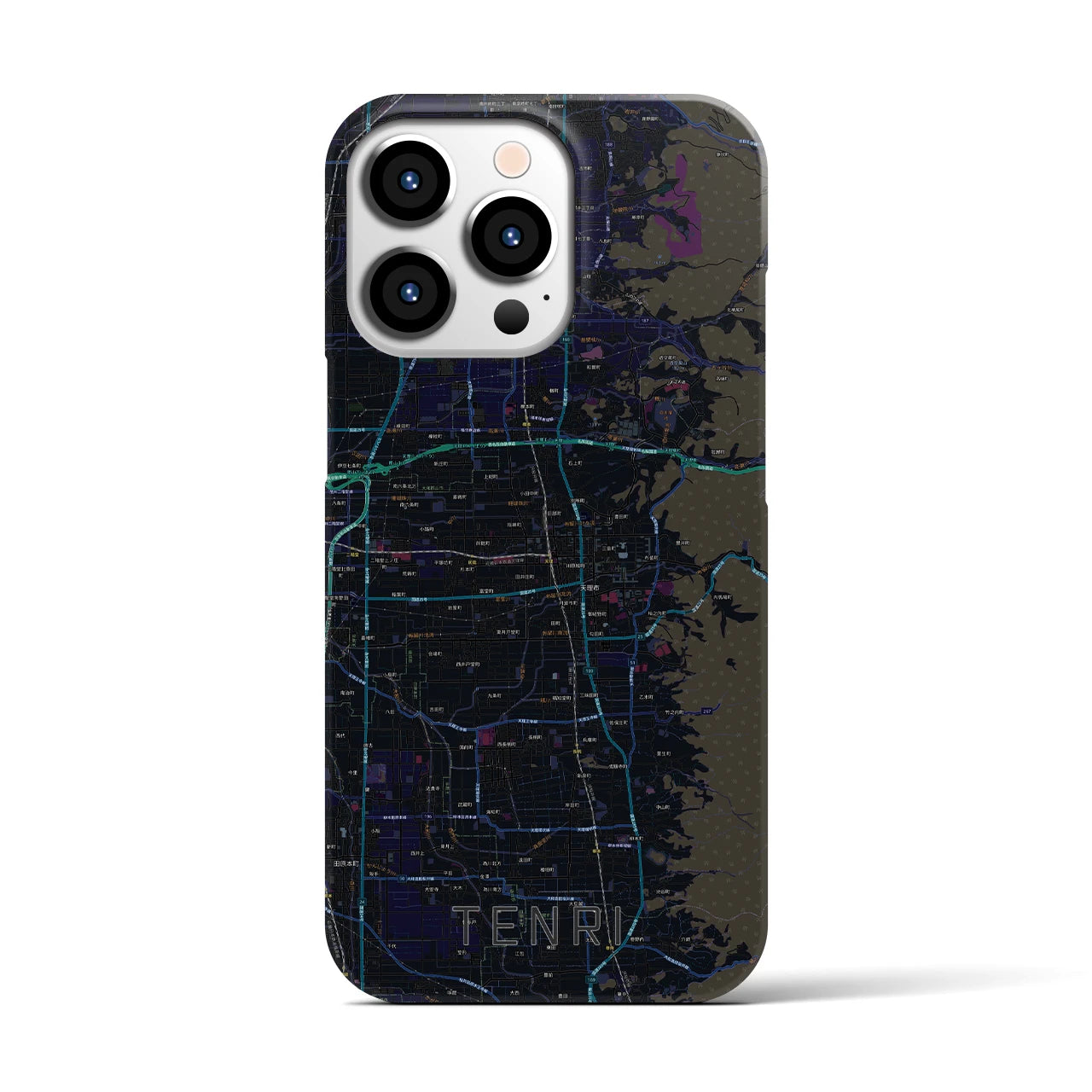【天理】地図柄iPhoneケース（バックカバータイプ・ブラック）iPhone 13 Pro 用
