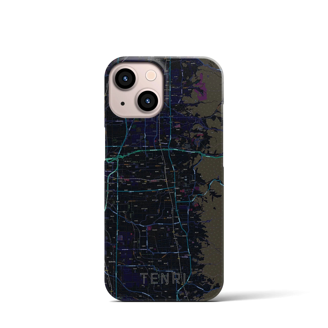 【天理】地図柄iPhoneケース（バックカバータイプ・ブラック）iPhone 13 mini 用