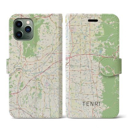 【天理（奈良県）】地図柄iPhoneケース（手帳タイプ）ナチュラル・iPhone 11 Pro 用