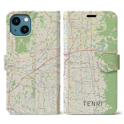 【天理（奈良県）】地図柄iPhoneケース（手帳タイプ）ナチュラル・iPhone 13 用