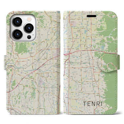 【天理（奈良県）】地図柄iPhoneケース（手帳タイプ）ナチュラル・iPhone 13 Pro 用