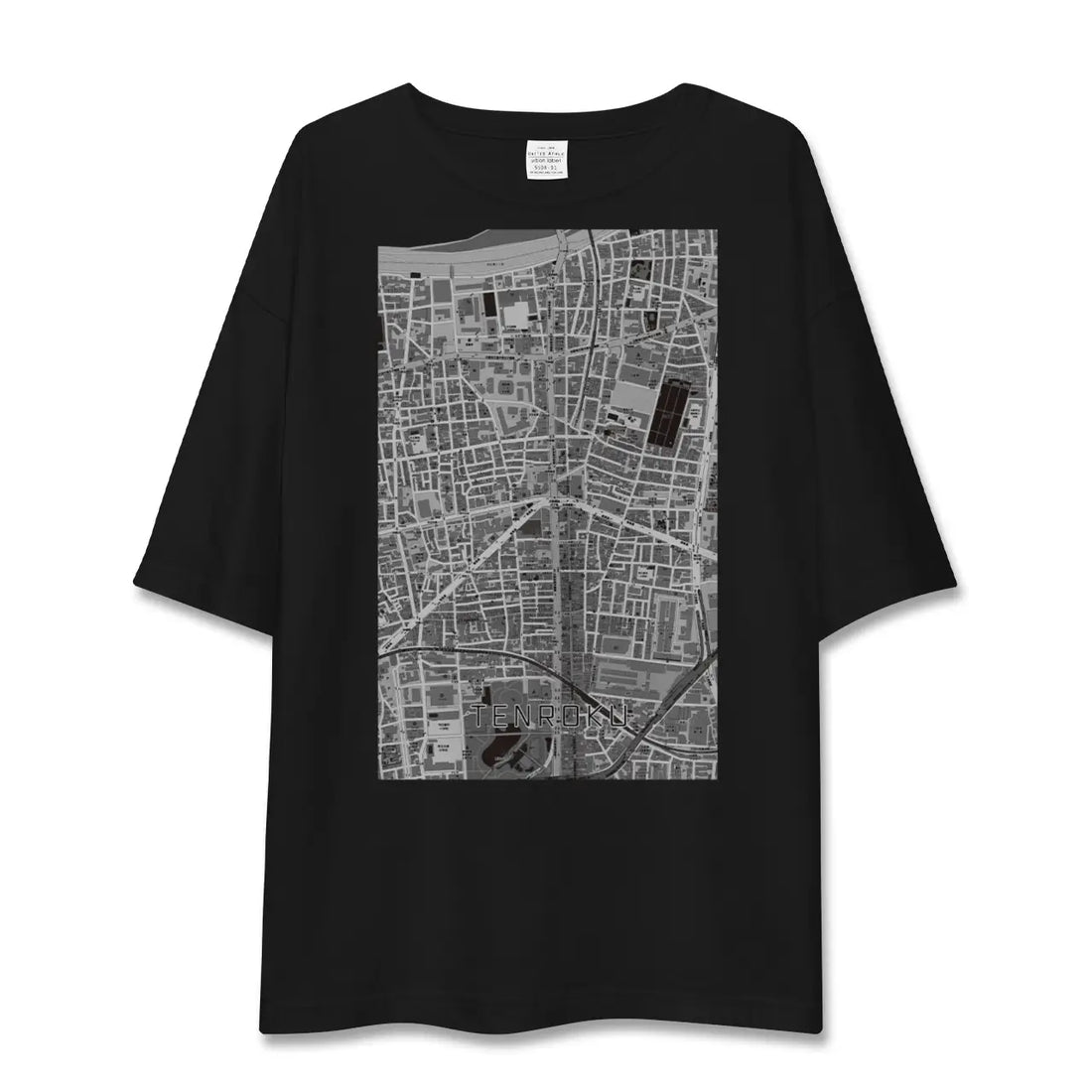 【天六（大阪府）】地図柄ビッグシルエットTシャツ