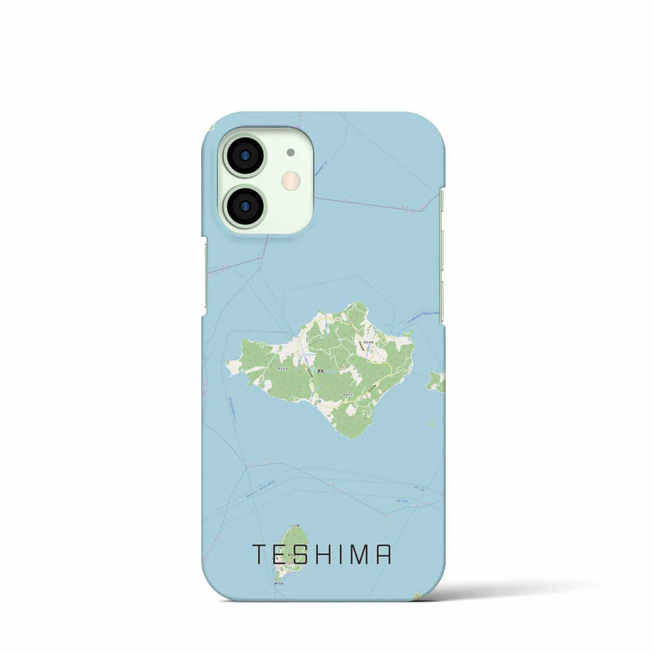 【豊島】地図柄iPhoneケース（バックカバータイプ・ナチュラル）iPhone 12 mini 用