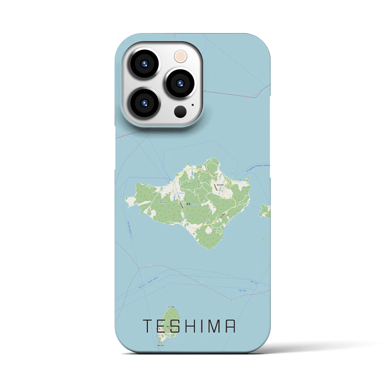 【豊島】地図柄iPhoneケース（バックカバータイプ・ナチュラル）iPhone 13 Pro 用