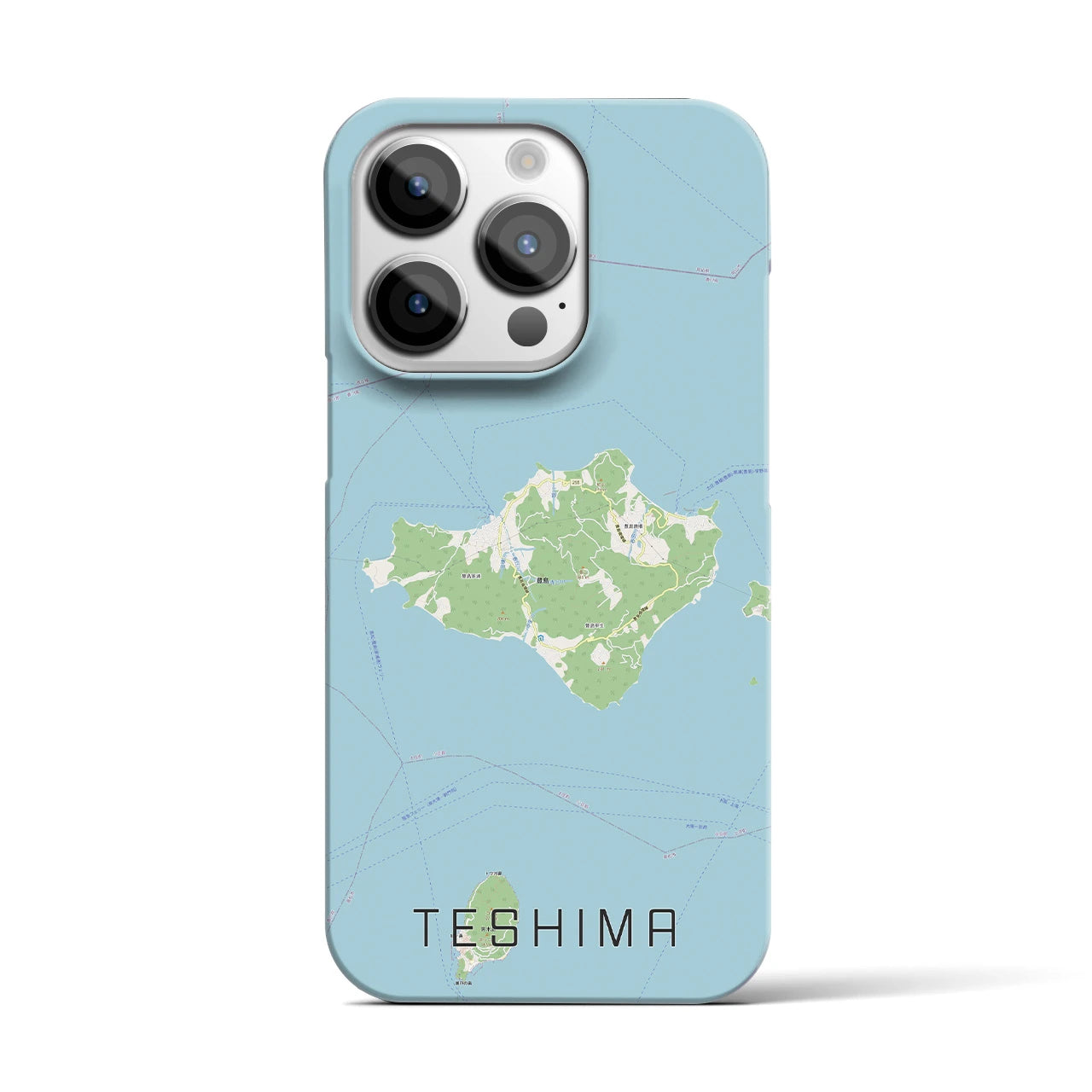 【豊島】地図柄iPhoneケース（バックカバータイプ・ナチュラル）iPhone 14 Pro 用