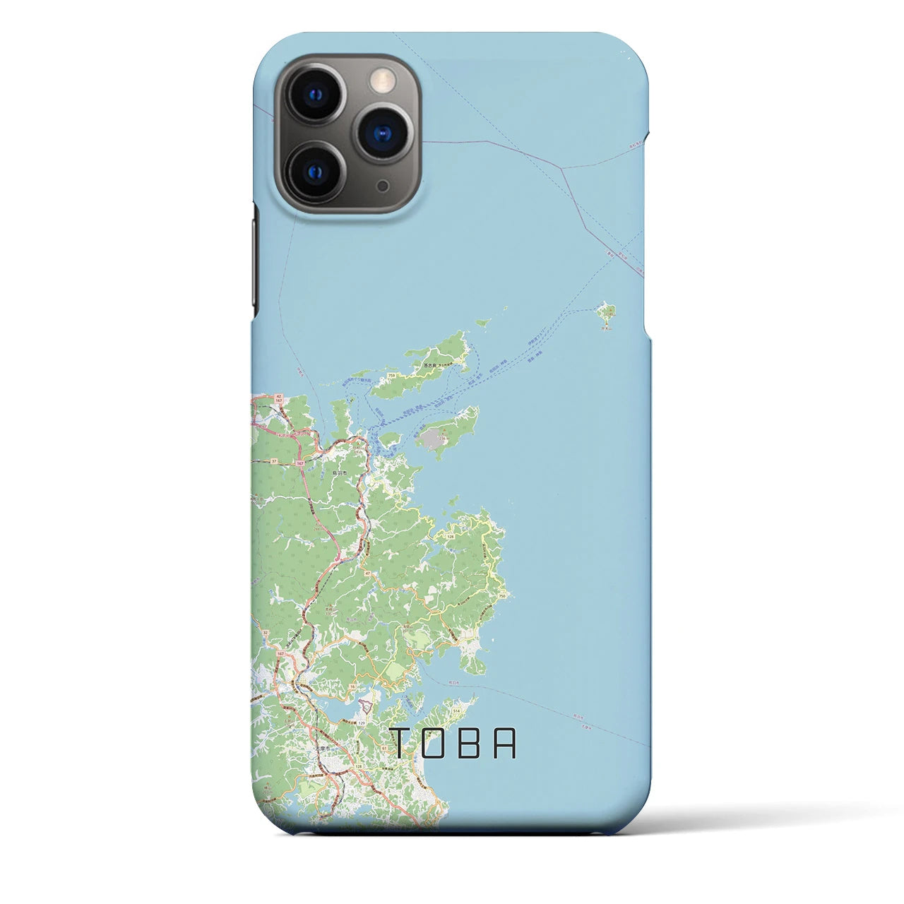 【鳥羽】地図柄iPhoneケース（バックカバータイプ・ナチュラル）iPhone 11 Pro Max 用