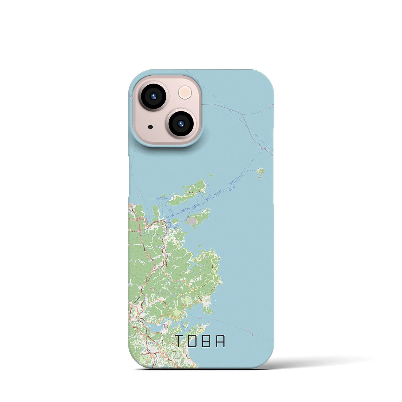 【鳥羽】地図柄iPhoneケース（バックカバータイプ・ナチュラル）iPhone 13 mini 用