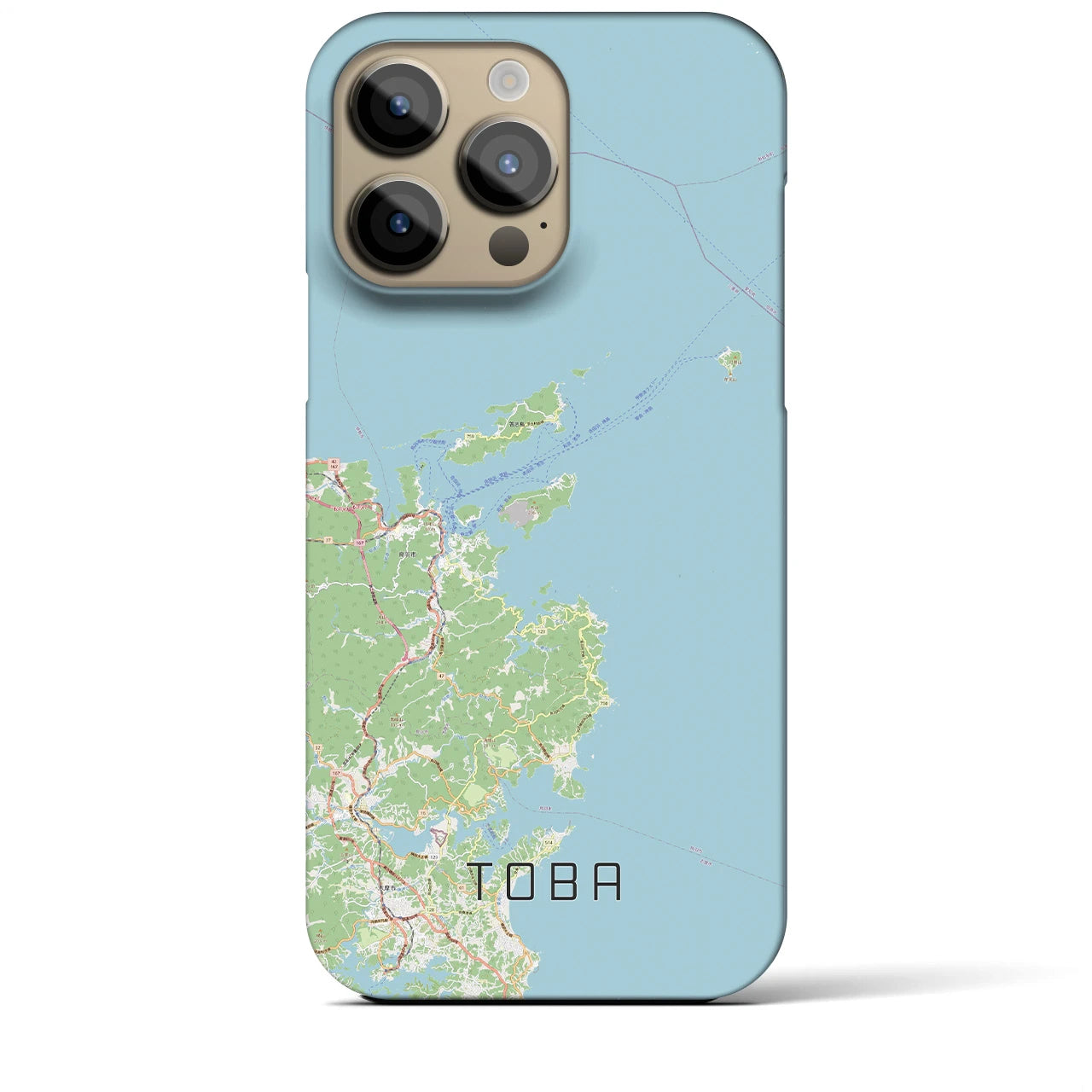 【鳥羽】地図柄iPhoneケース（バックカバータイプ・ナチュラル）iPhone 14 Pro Max 用