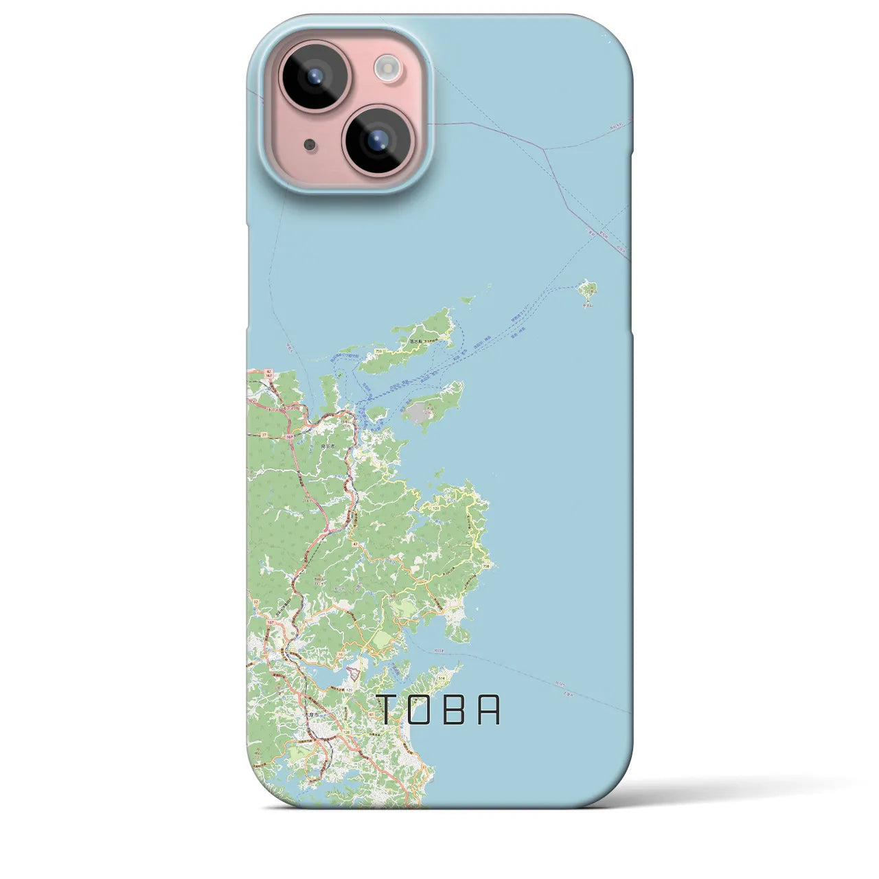 【鳥羽】地図柄iPhoneケース（バックカバータイプ・ナチュラル）iPhone 15 Plus 用
