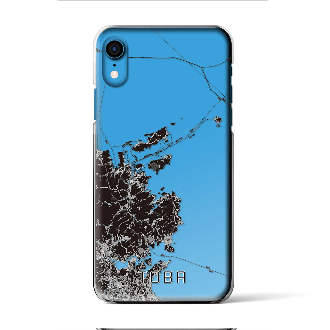【鳥羽】地図柄iPhoneケース（クリアタイプ・モノトーン）iPhone XR 用