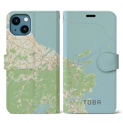 【鳥羽（三重県）】地図柄iPhoneケース（手帳タイプ）ナチュラル・iPhone 13 用