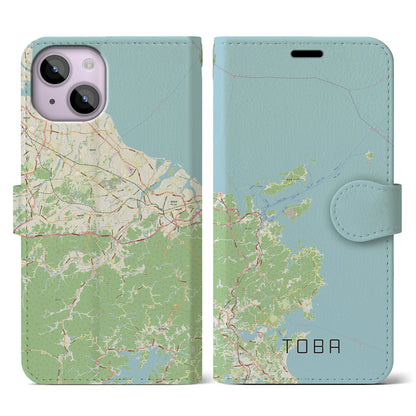 【鳥羽（三重県）】地図柄iPhoneケース（手帳タイプ）ナチュラル・iPhone 14 用