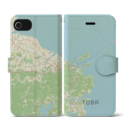 【鳥羽（三重県）】地図柄iPhoneケース（手帳タイプ）ナチュラル・iPhone SE（第3 / 第2世代） / 8 / 7 / 6s / 6 用