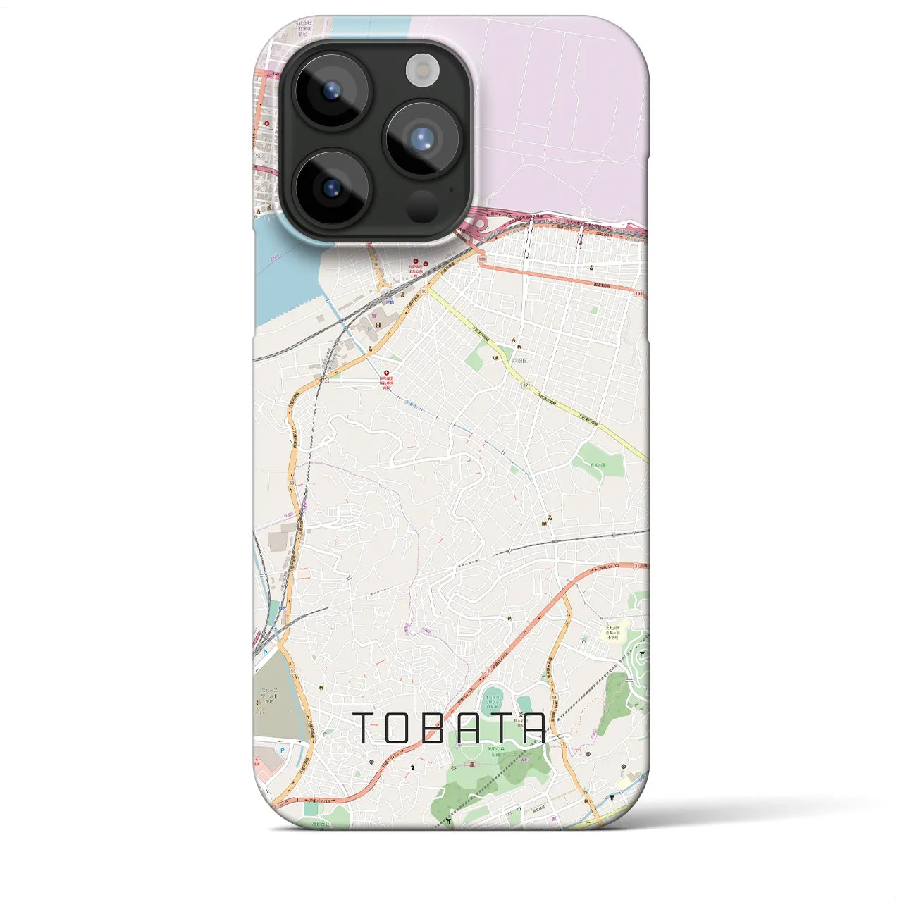 【戸畑】地図柄iPhoneケース（バックカバータイプ・ナチュラル）iPhone 15 Pro Max 用