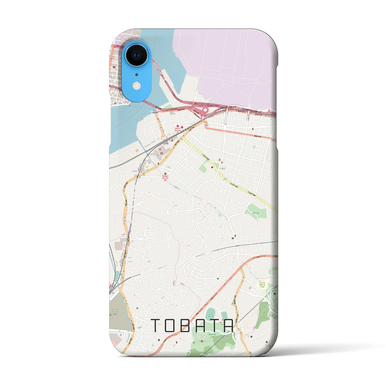 【戸畑】地図柄iPhoneケース（バックカバータイプ・ナチュラル）iPhone XR 用