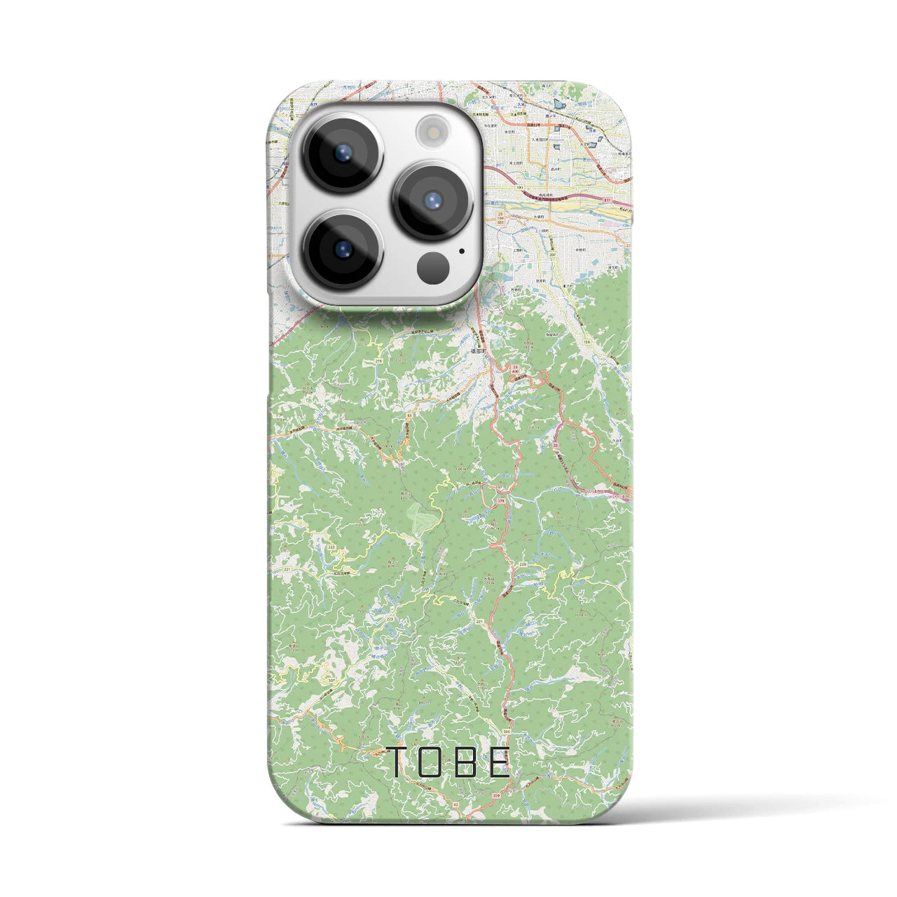 【砥部】地図柄iPhoneケース（バックカバータイプ・ナチュラル）iPhone 14 Pro 用