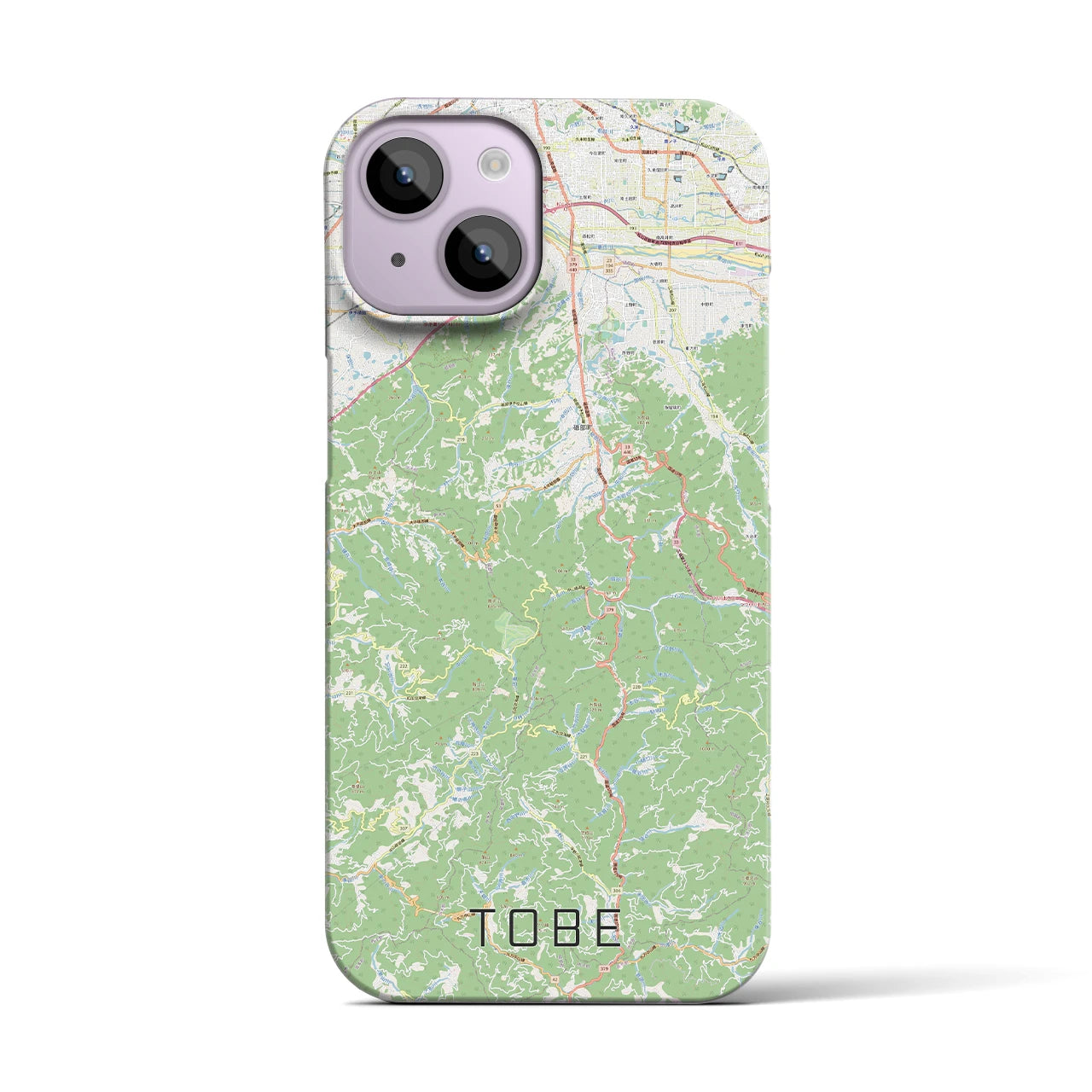 【砥部】地図柄iPhoneケース（バックカバータイプ・ナチュラル）iPhone 14 用