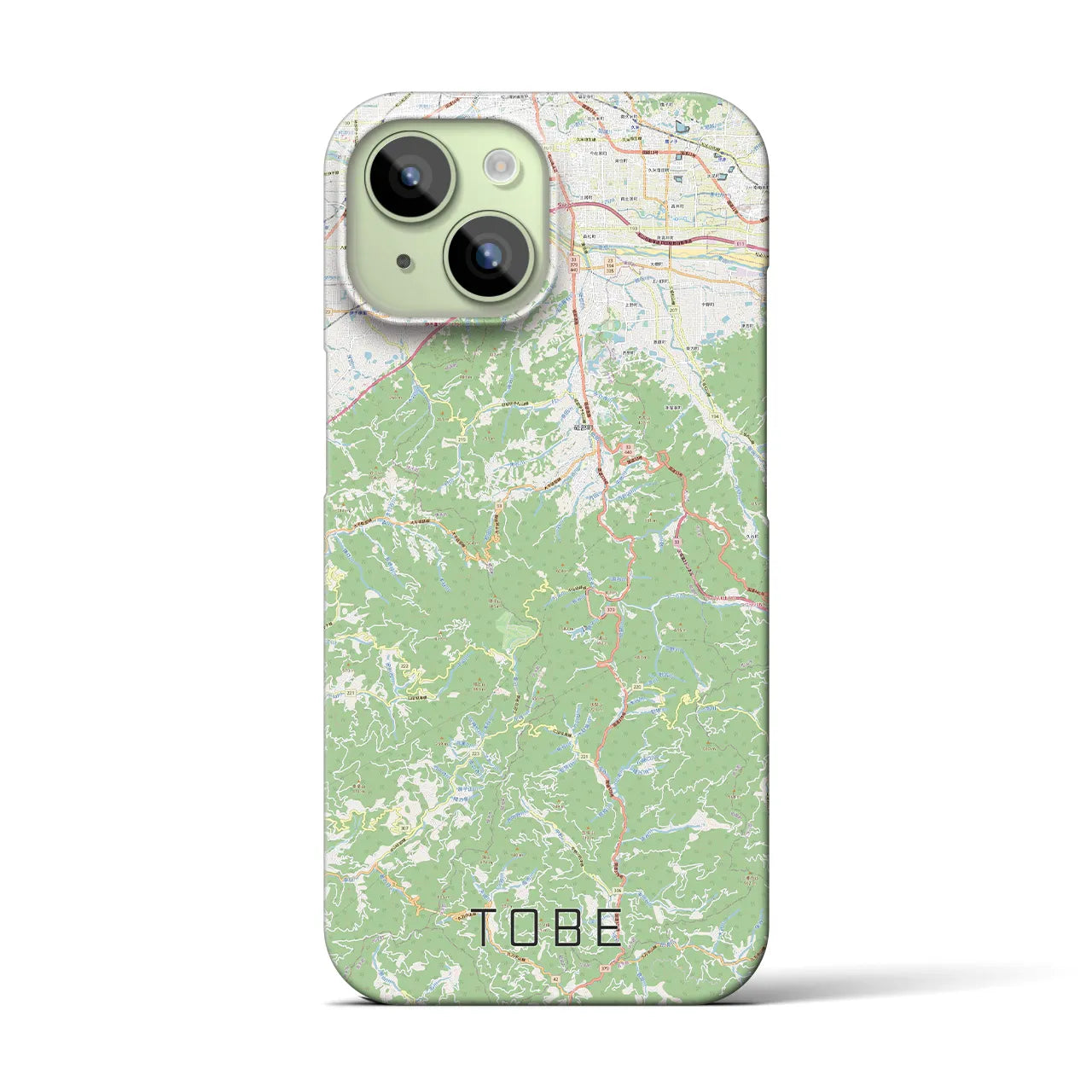 【砥部】地図柄iPhoneケース（バックカバータイプ・ナチュラル）iPhone 15 用