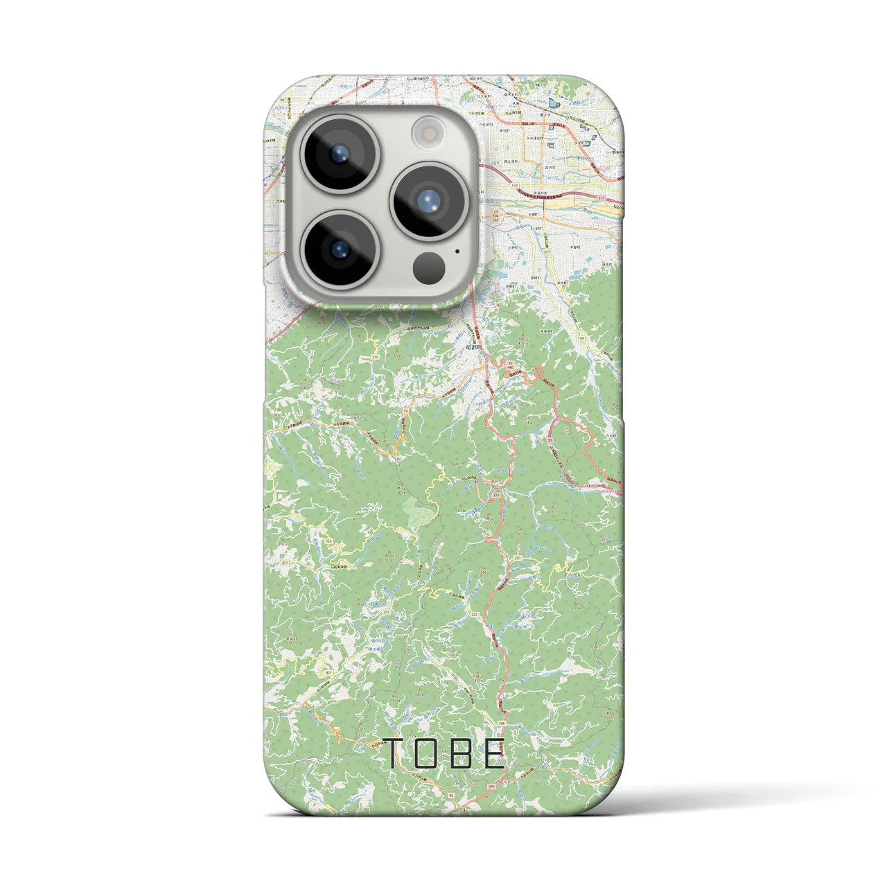 【砥部】地図柄iPhoneケース（バックカバータイプ・ナチュラル）iPhone 15 Pro 用