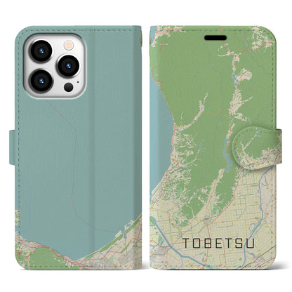 【当別（北海道）】地図柄iPhoneケース（手帳タイプ）ナチュラル・iPhone 13 Pro 用