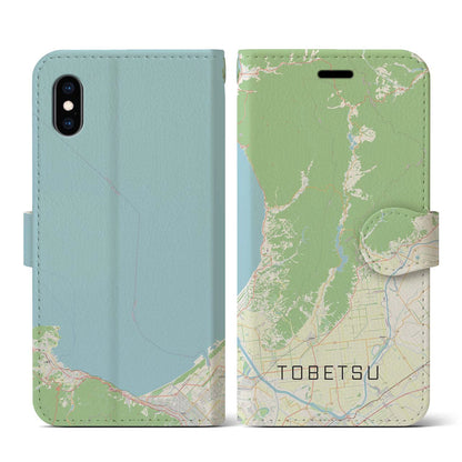 【当別（北海道）】地図柄iPhoneケース（手帳タイプ）ナチュラル・iPhone XS / X 用