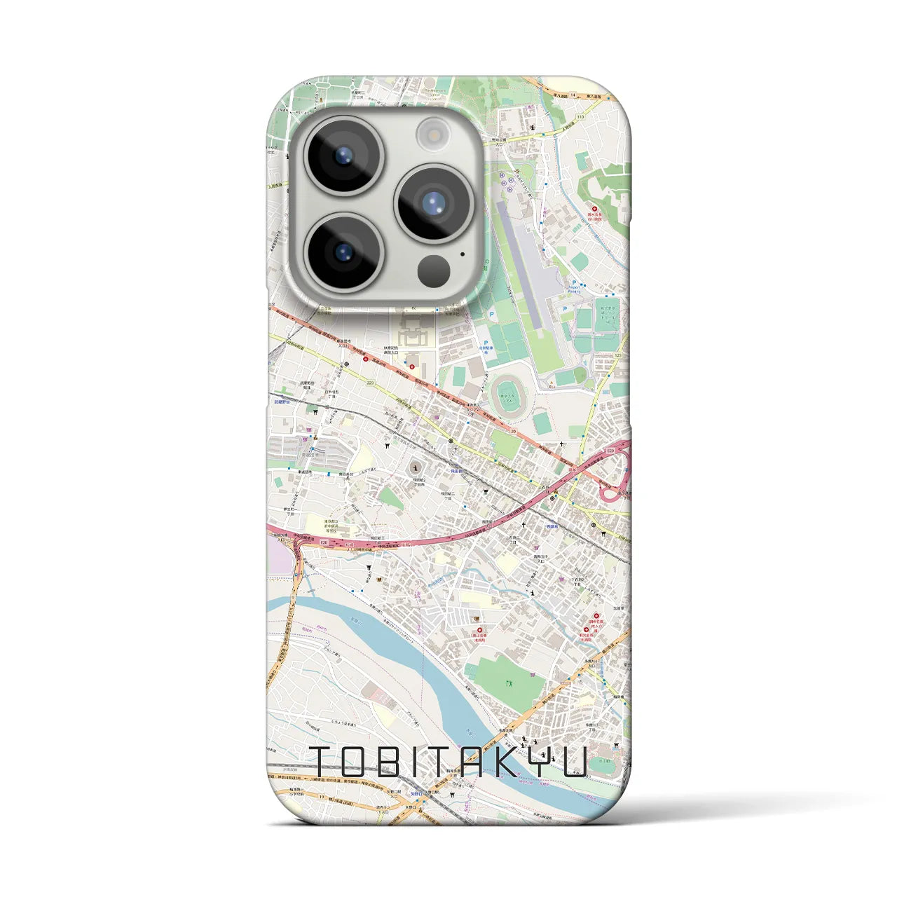 【飛田給】地図柄iPhoneケース（バックカバータイプ・ナチュラル）iPhone 15 Pro 用