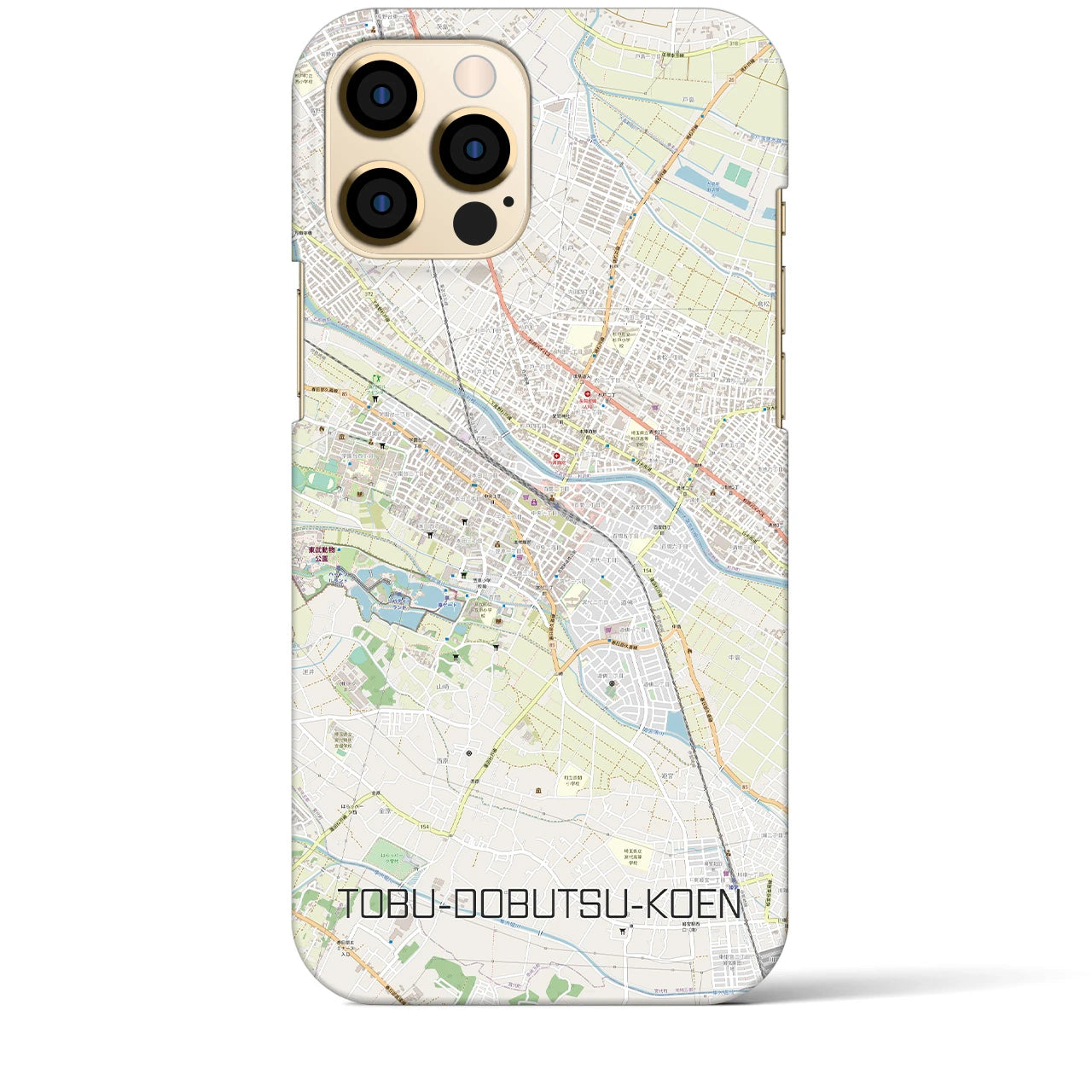 【東武動物公園】地図柄iPhoneケース（バックカバータイプ・ナチュラル）iPhone 12 Pro Max 用