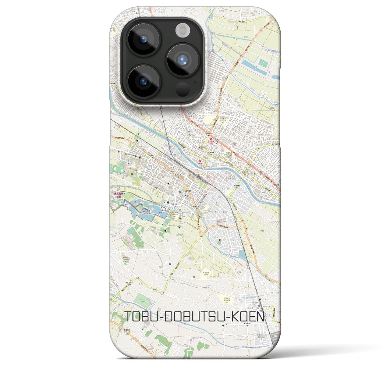 【東武動物公園】地図柄iPhoneケース（バックカバータイプ・ナチュラル）iPhone 15 Pro Max 用