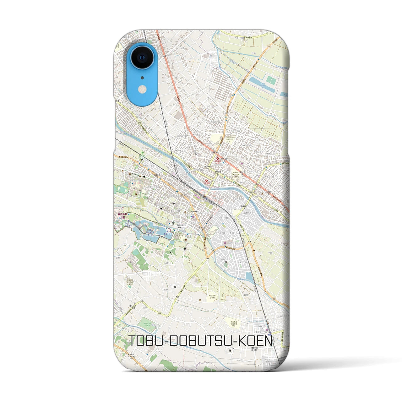 【東武動物公園】地図柄iPhoneケース（バックカバータイプ・ナチュラル）iPhone XR 用
