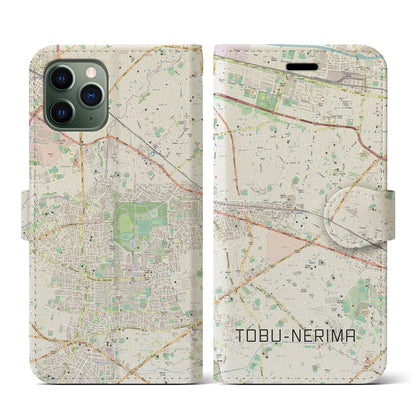 【東武練馬（東京都）】地図柄iPhoneケース（手帳タイプ）ナチュラル・iPhone 11 Pro 用