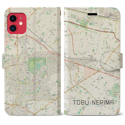 【東武練馬（東京都）】地図柄iPhoneケース（手帳タイプ）ナチュラル・iPhone 11 用