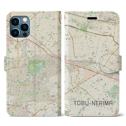 【東武練馬（東京都）】地図柄iPhoneケース（手帳タイプ）ナチュラル・iPhone 12 / 12 Pro 用