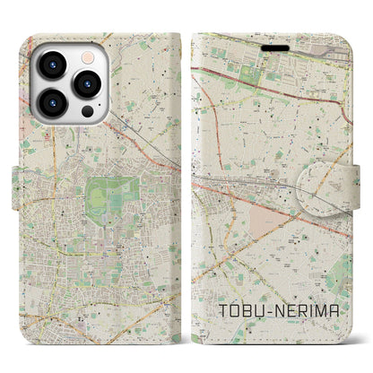 【東武練馬（東京都）】地図柄iPhoneケース（手帳タイプ）ナチュラル・iPhone 13 Pro 用