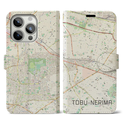 【東武練馬（東京都）】地図柄iPhoneケース（手帳タイプ）ナチュラル・iPhone 15 Pro 用