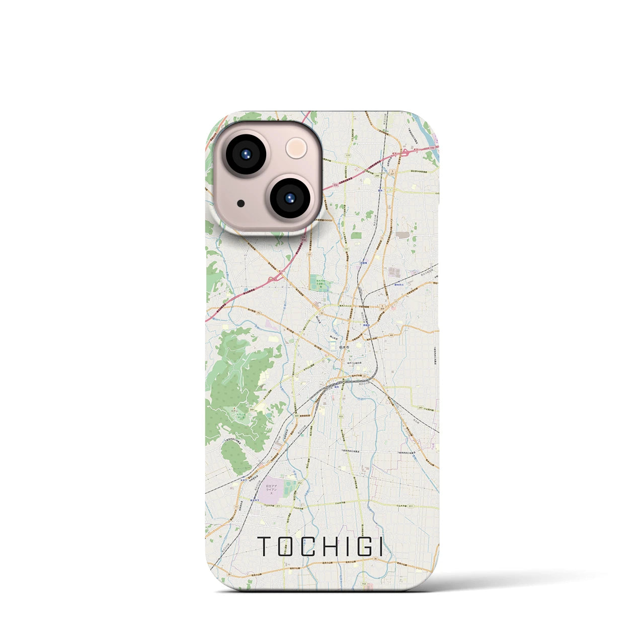 【栃木】地図柄iPhoneケース（バックカバータイプ・ナチュラル）iPhone 13 mini 用