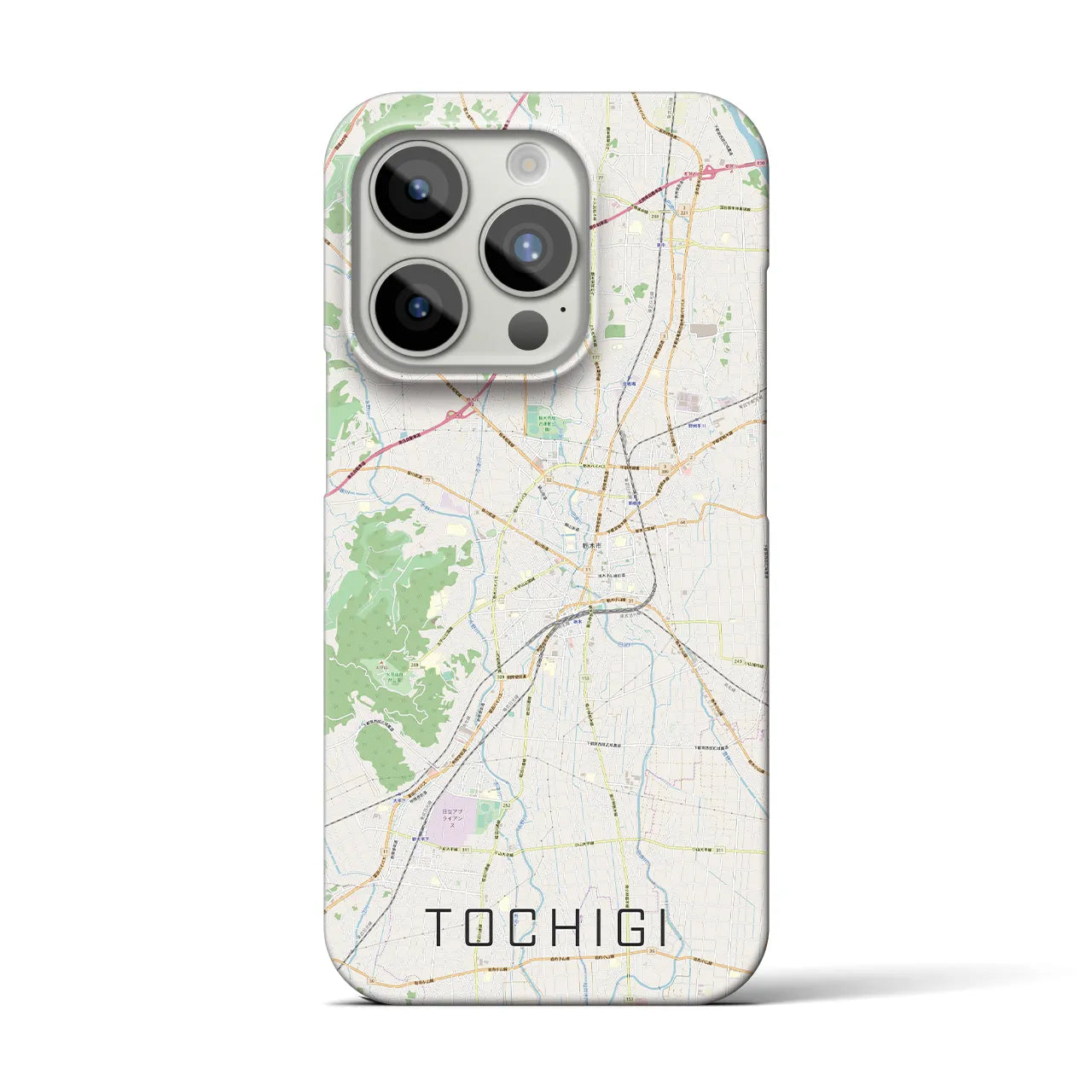 【栃木】地図柄iPhoneケース（バックカバータイプ・ナチュラル）iPhone 15 Pro 用