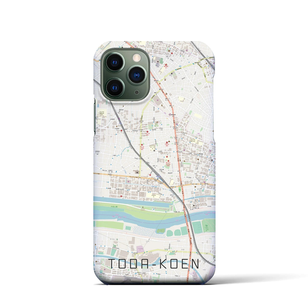 【戸田公園】地図柄iPhoneケース（バックカバータイプ・ナチュラル）iPhone 11 Pro 用