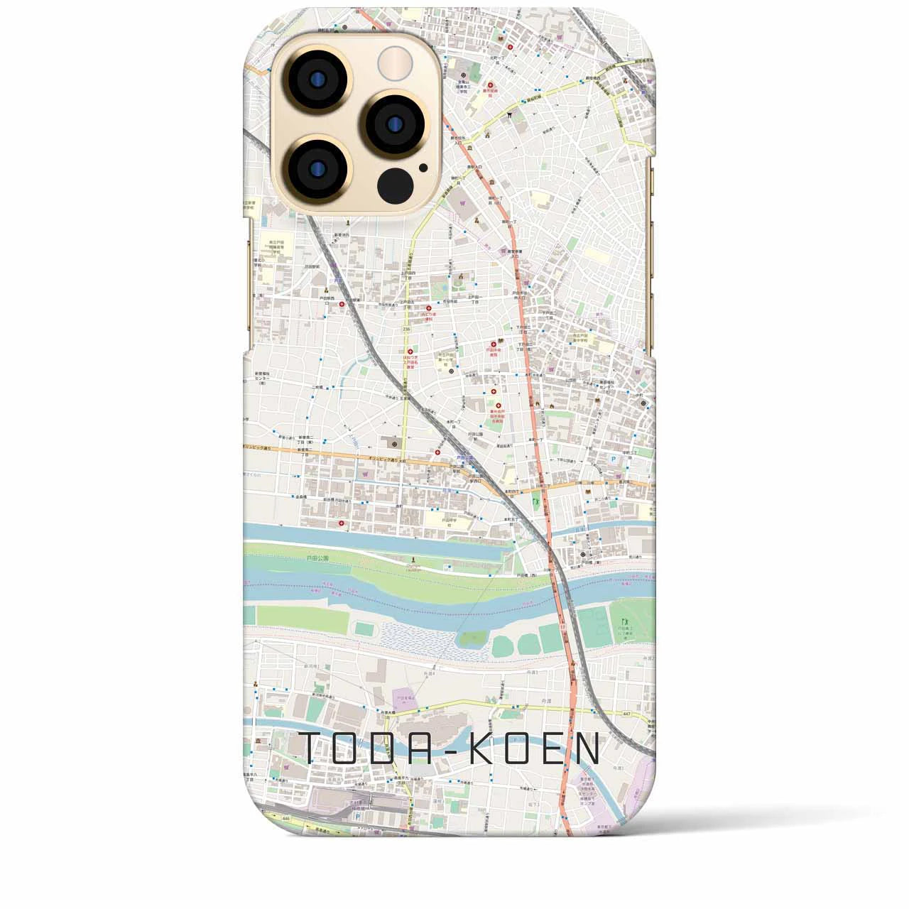 【戸田公園】地図柄iPhoneケース（バックカバータイプ・ナチュラル）iPhone 12 Pro Max 用