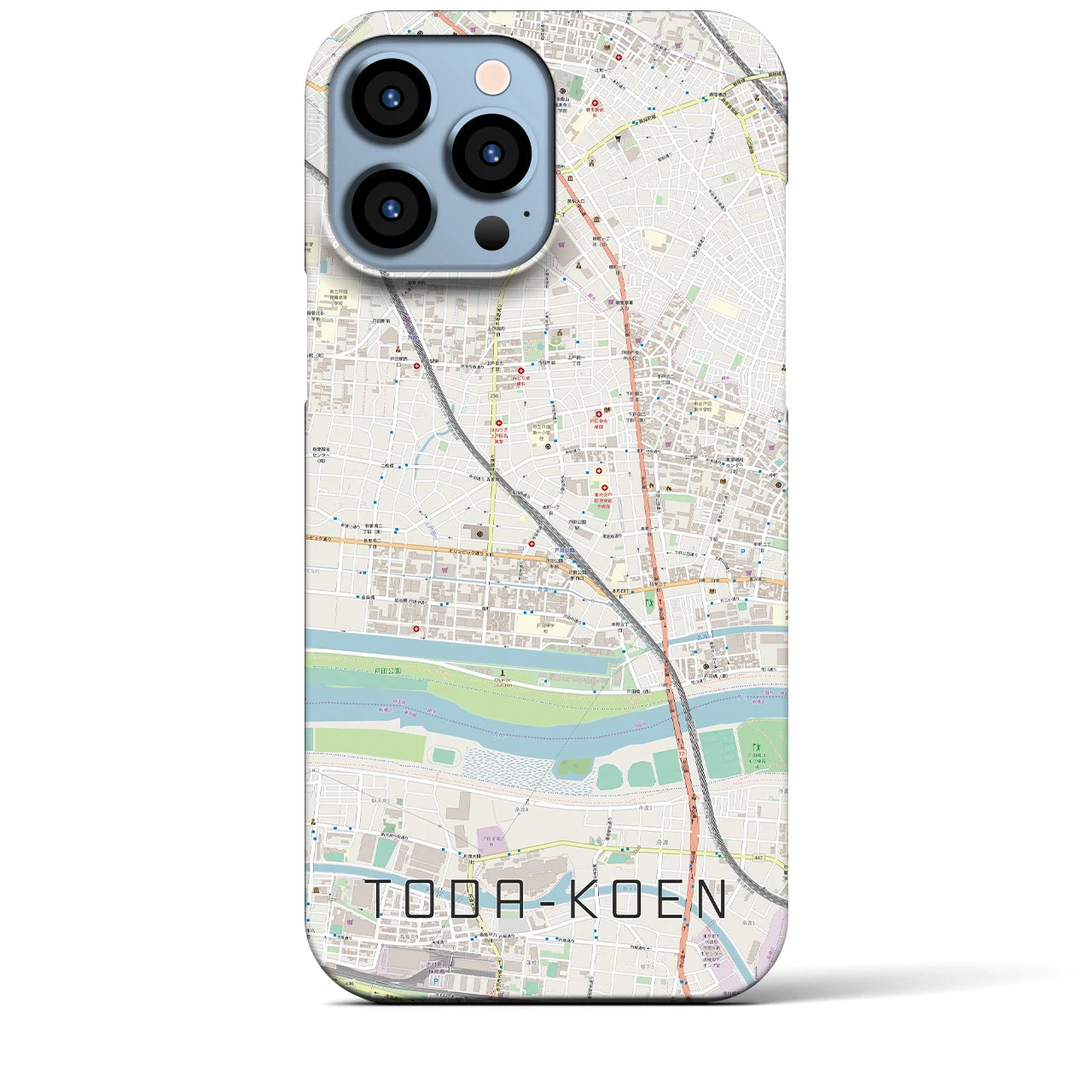 【戸田公園】地図柄iPhoneケース（バックカバータイプ・ナチュラル）iPhone 13 Pro Max 用