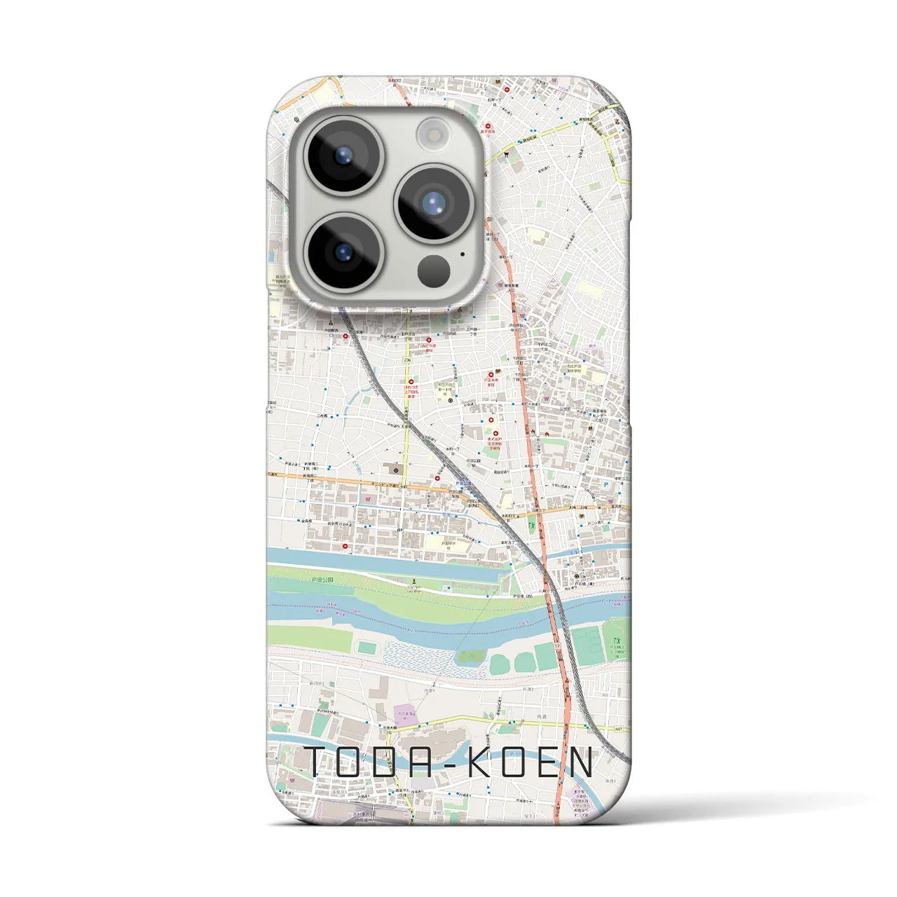 【戸田公園】地図柄iPhoneケース（バックカバータイプ・ナチュラル）iPhone 15 Pro 用