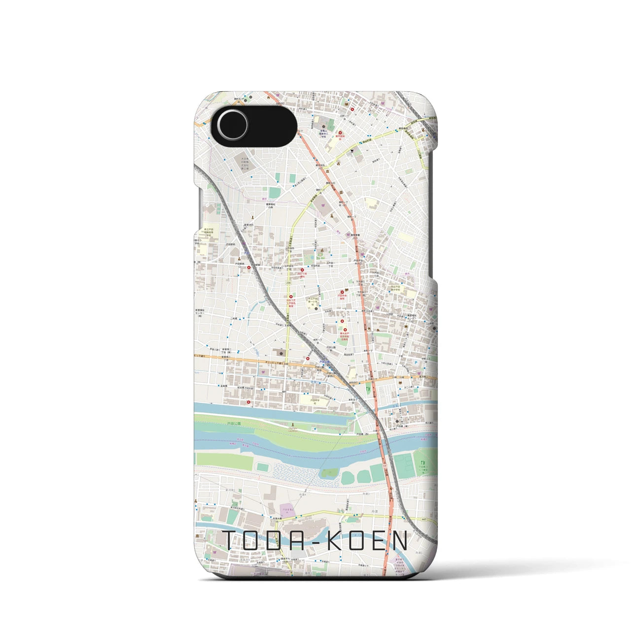 【戸田公園】地図柄iPhoneケース（バックカバータイプ・ナチュラル）iPhone SE（第3 / 第2世代） / 8 / 7 / 6s / 6 用