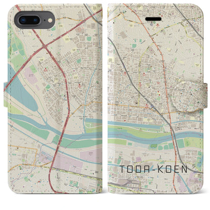 【戸田公園（埼玉県）】地図柄iPhoneケース（手帳タイプ）ナチュラル・iPhone 8Plus /7Plus / 6sPlus / 6Plus 用