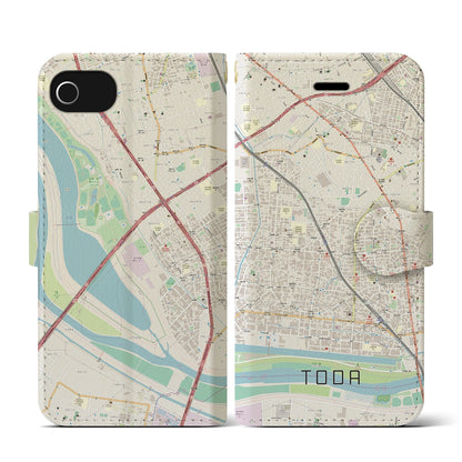 【戸田（埼玉県）】地図柄iPhoneケース（手帳タイプ）ナチュラル・iPhone SE（第3 / 第2世代） / 8 / 7 / 6s / 6 用