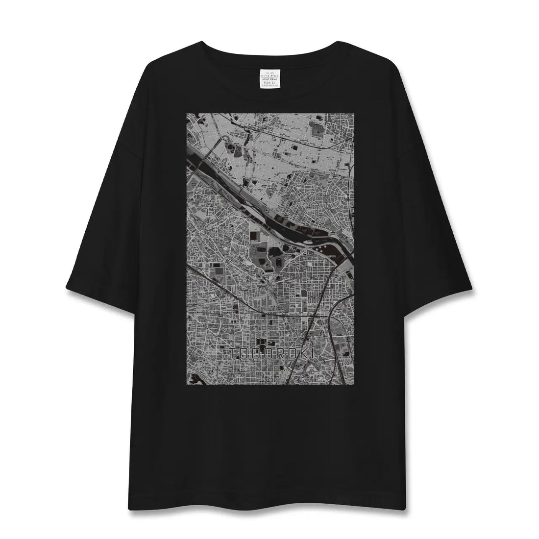 【等々力(神奈川県)(神奈川県)】地図柄ビッグシルエットTシャツ