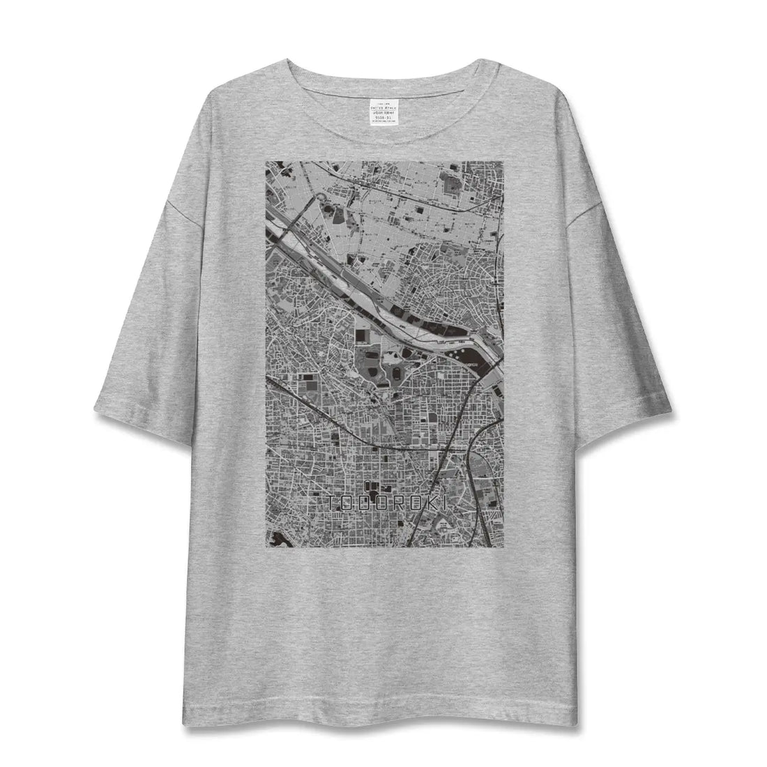 【等々力(神奈川県)(神奈川県)】地図柄ビッグシルエットTシャツ