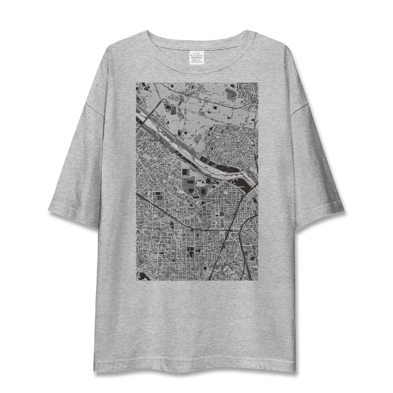 【等々力（神奈川県）（神奈川県）】地図柄ビッグシルエットTシャツ