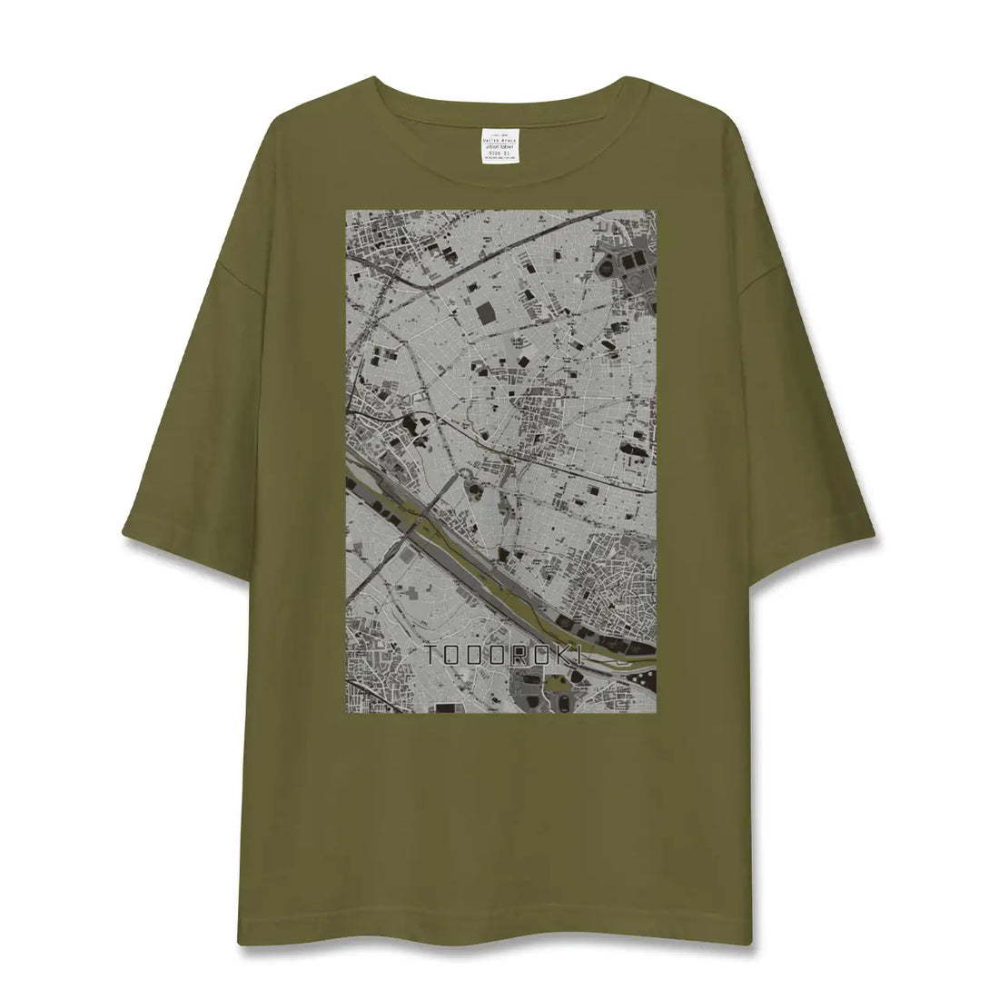 【等々力（東京都）】地図柄ビッグシルエットTシャツ