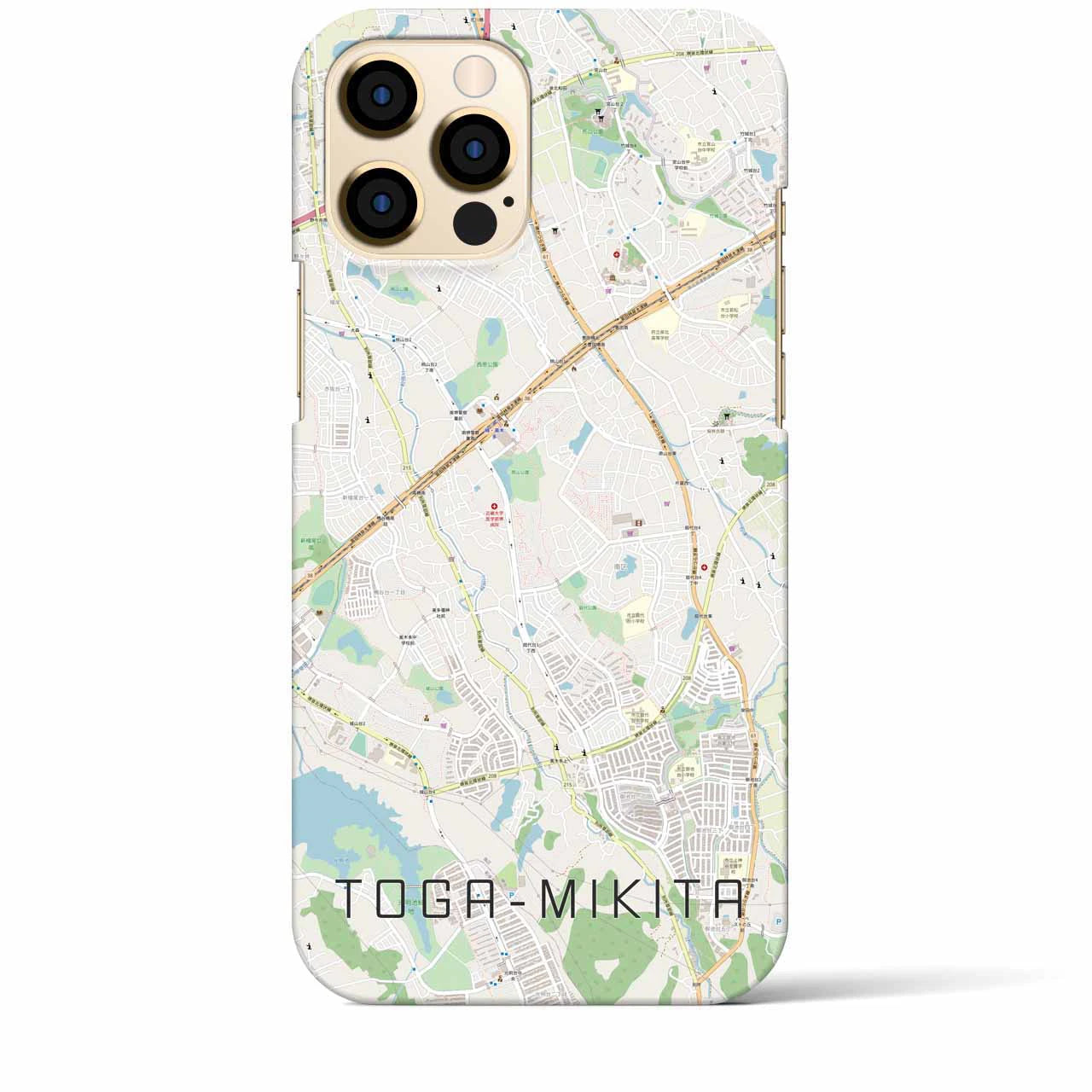 【栂・美木多】地図柄iPhoneケース（バックカバータイプ・ナチュラル）iPhone 12 Pro Max 用