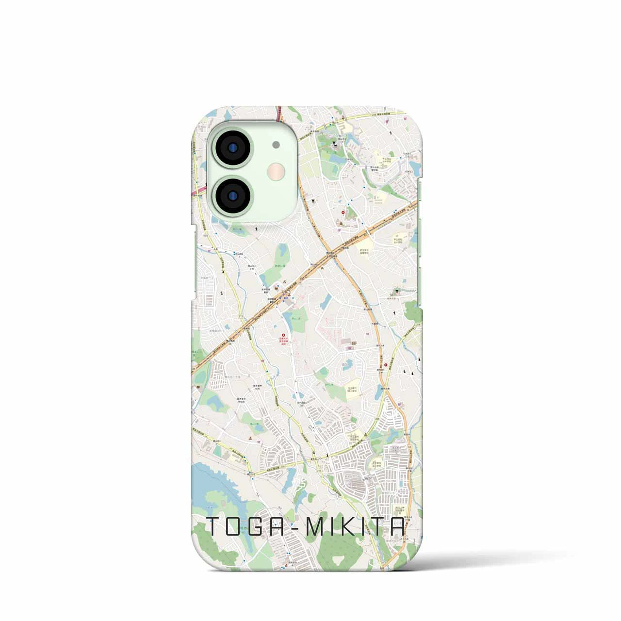 【栂・美木多】地図柄iPhoneケース（バックカバータイプ・ナチュラル）iPhone 12 mini 用