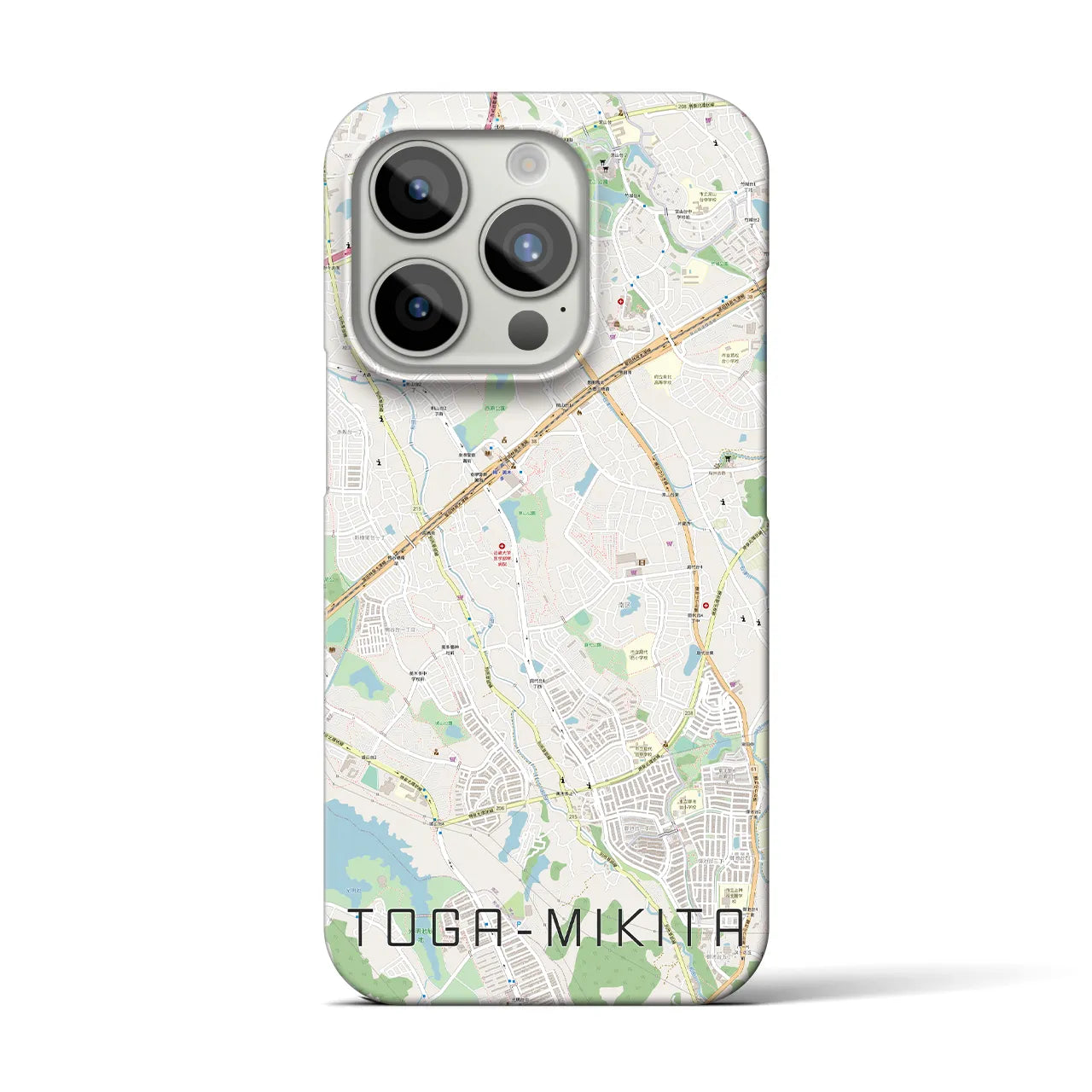 【栂・美木多】地図柄iPhoneケース（バックカバータイプ・ナチュラル）iPhone 15 Pro 用